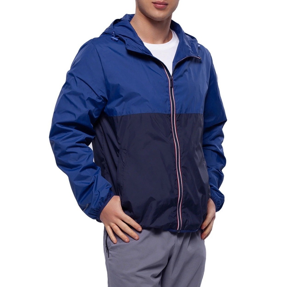 Rokka & Rolla Men's Lightweight Rain‎ Jacket Packable Windbreaker Blue Sz-S New